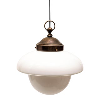 Mid-Century Modern Scandinavian Opal Glass Pendant Lamp, 1950s For Sale