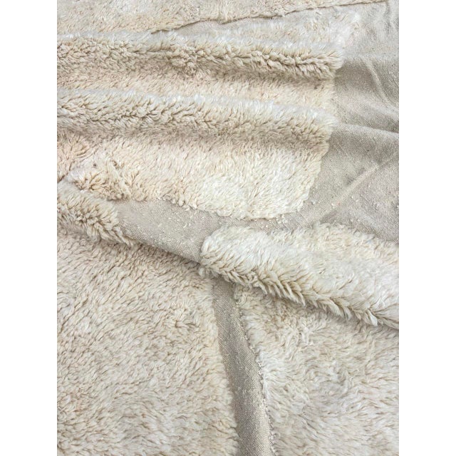 Art Deco Oversized White Modern Moroccan Fluffy Rug For Sale - Image 3 of 7