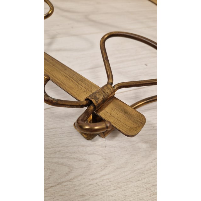 Vintage Brass Coat Hanger with Brass Hangers by Cesare Lacca For Sale - Image 12 of 15