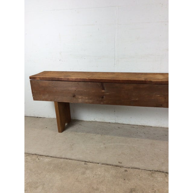 Antique Style Primitive Long Wooden Bench For Sale - Image 12 of 18