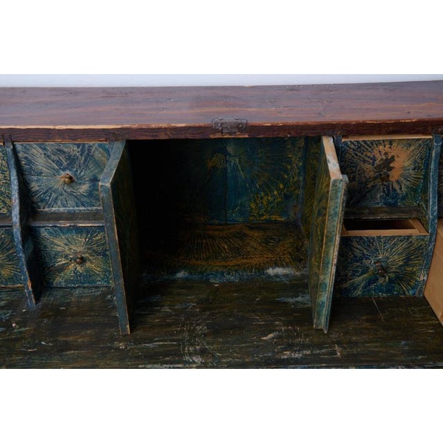 Folk Art Secretaire in Mahogany For Sale - Image 9 of 16