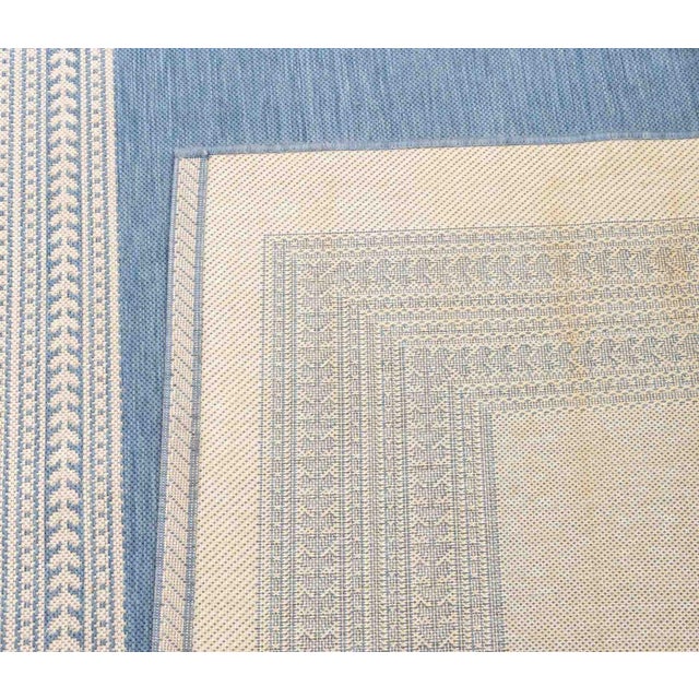 Textile Contemporary Blue and White Indoor/Outdoor Rug For Sale - Image 7 of 7