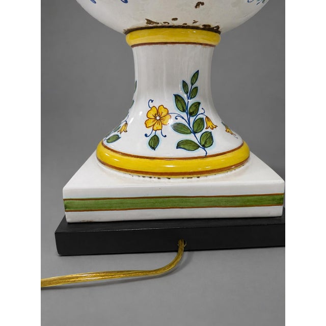 Pair of Italian Maiolica Apothecary Jars Converted to Lamps For Sale In Providence - Image 6 of 7