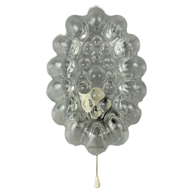 Space Age Wall Lamp in Glass & Metal, 1970s For Sale