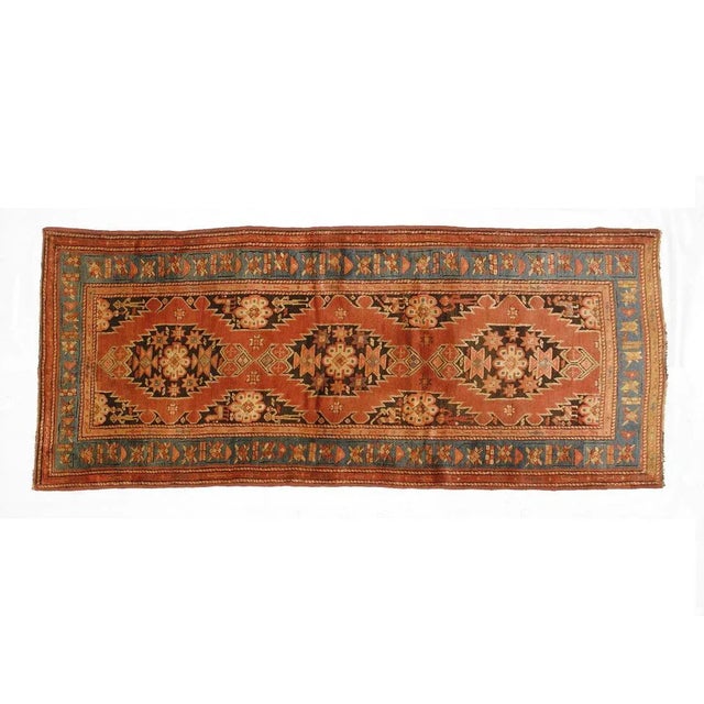 This master piece is a wool on wool pile genuine hand made very fine Vintage Russian Karabagh.