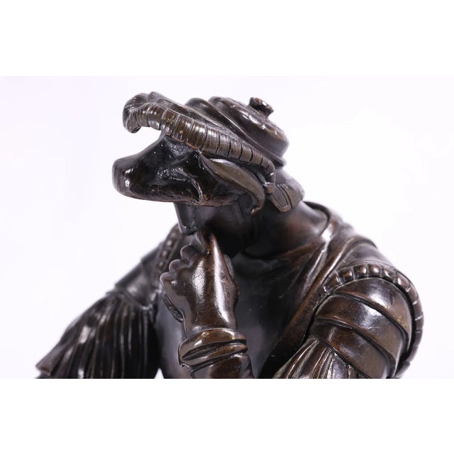 Metal 19th-Century Bronze Sculpture of Lorenzo De’ Medici After Michelangelo – Signed “R. Lion Sauvage” For Sale - Image 7 of 18