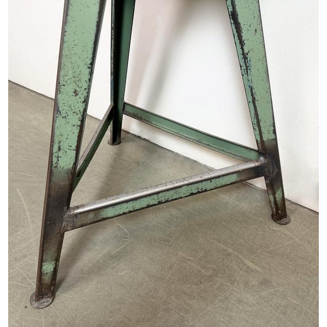 Industrial Green Workshop Stool, 1960s For Sale - Image 11 of 17