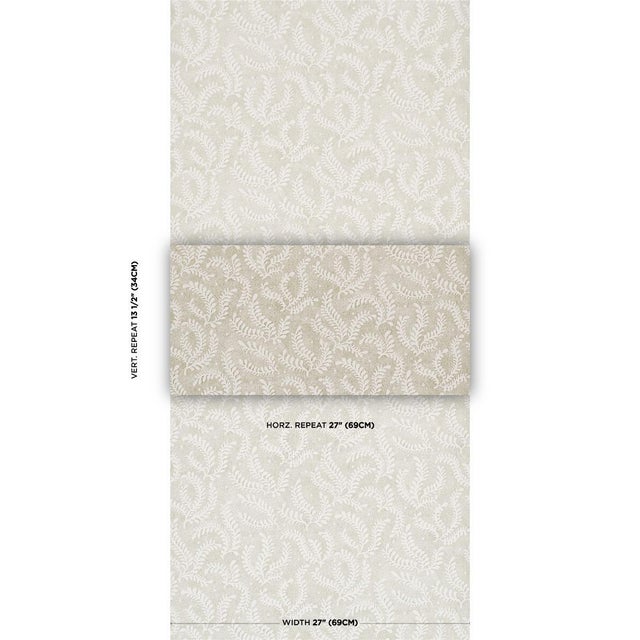 A lilting frond motif was reprised from an antique etching to create this multidirectional pattern, reimagined with hatch-...