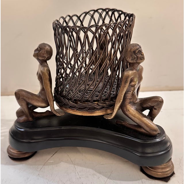 1950s Art Deco Figural Centerpiece Basket For Sale - Image 4 of 9