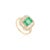 Boho Chic Bewitching Elate Ring With Emerald & Double Halo Diamonds Size 6 For Sale - Image 3 of 10
