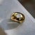 Edwardian 18k Gold Hand-Hammered Rubover Setting Old European Cut Diamond Ring, Size 6.5 For Sale - Image 9 of 10