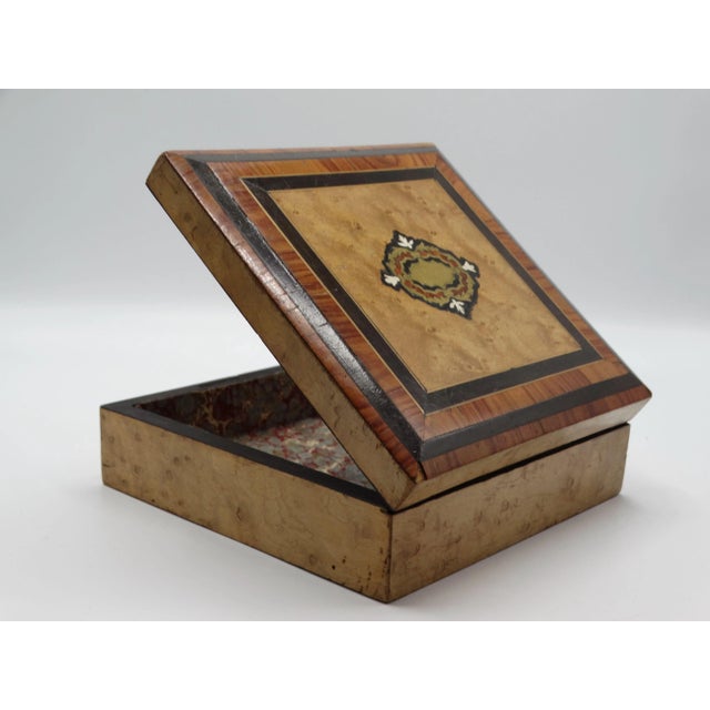 Brown Antique French Boulle & Marquetry Box For Sale - Image 8 of 8