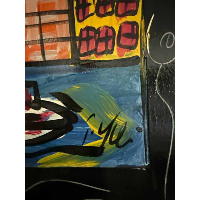 Peter Keil 1970s Peter Keil Skyscraper Abstract Cityscape Painting For Sale - Image 4 of 7