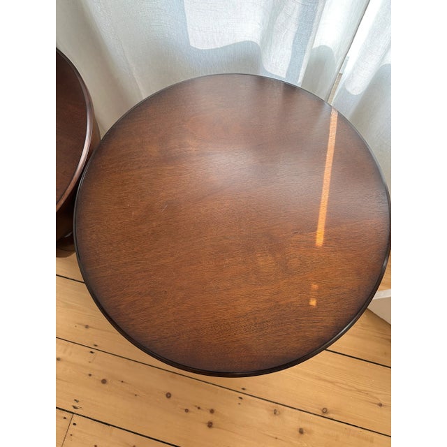 Pottery Barn Pottery Barn Carrie Round Single-Drawer Pedestal End Tables - a Pair For Sale - Image 4 of 6