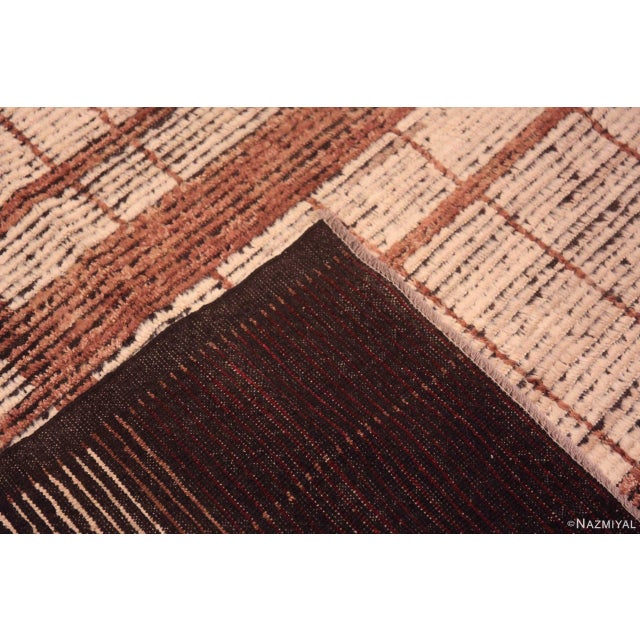 Tribal Geometric Bold Earthy Color Large Size Modern Rug For Sale - Image 9 of 9