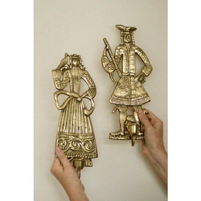 Mid-Century Modern Mid-Century Brass Danish Sconces, Set of 2 For Sale - Image 3 of 11