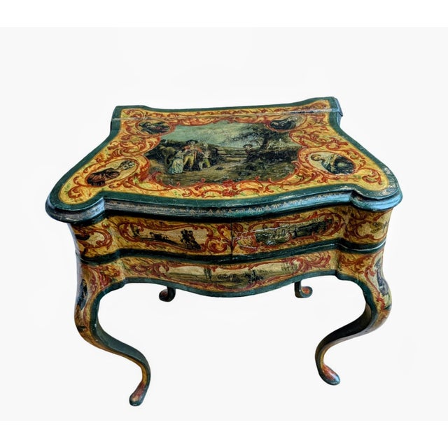 Polychrome Venetian furniture encompasses lavish wooden furnishings originating primarily from 18th-century Venice, though...