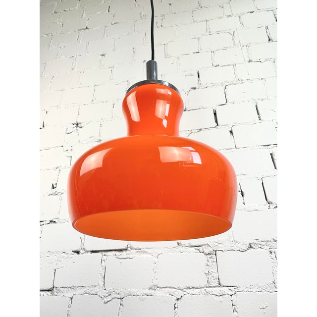 Vintage Orange Glass Pendant Lamp, Germany, 1970s For Sale - Image 6 of 17