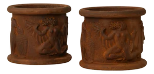 No.1 Urns in Cast Iron attributed to Anna Petrus, 1927, Set of 2