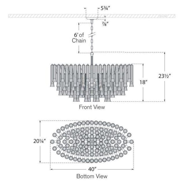 Gold Julie Neill for Visual Comfort Signature Lorelei X-Large Oval Chandelier in Gild with Clear Glass For Sale - Image 8 of 8