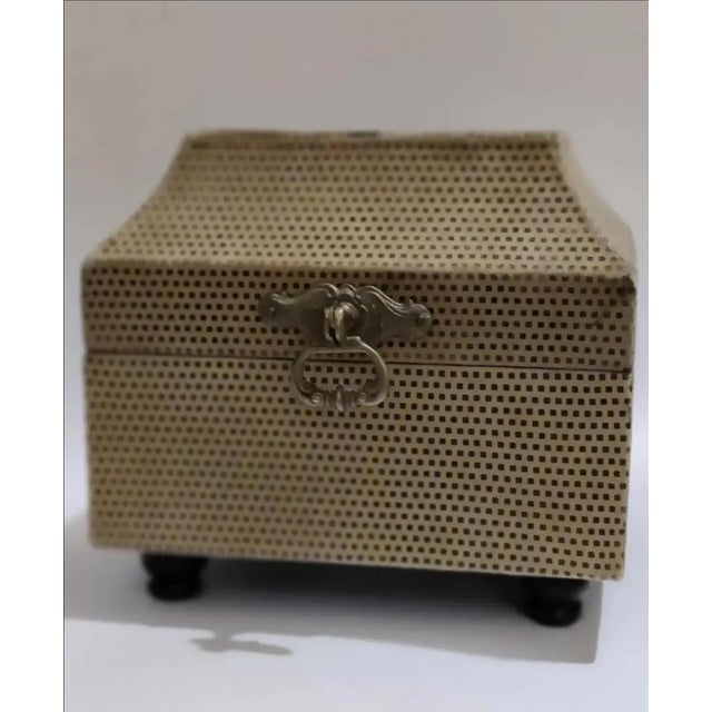 For your consideration. . . A beautifully printed Ultrasuede upholstered storage box. This gorgeous accessory has a subtle...