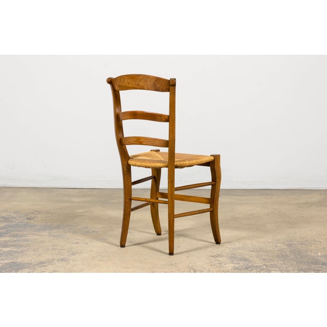Set of 12 French Louis Philippe Style Walnut Dining Chairs With Rush Seats For Sale - Image 13 of 18