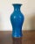 Early 20th Century Chinese Porcelain Peacock Blue Baluster Shaped Vase For Sale - Image 4 of 10