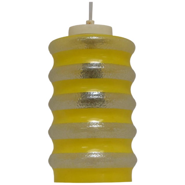 Mid-Century Glass Pendant Lamp, 1960s For Sale