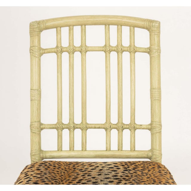 Modern Modern Green Painted Faux Bamboo Side Chair For Sale - Image 3 of 9