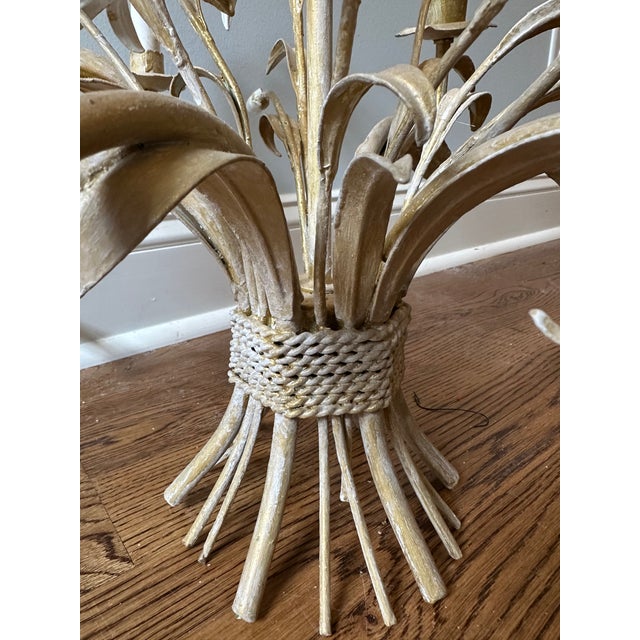 Metal Vintage Tole Chandelier For Sale - Image 7 of 15