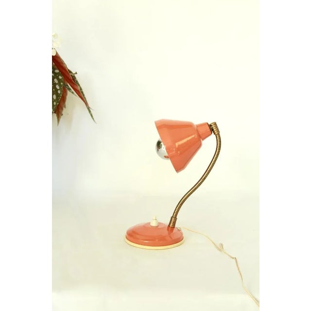 Mid-Century Industrial Orange Table Lamp, Italy, 1950s For Sale - Image 4 of 11