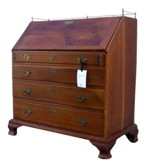 American Cherry Slant Front Desk Fitted Interior 18th Century