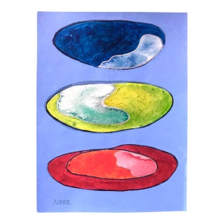 “Water Rocks” Original Mixed Media on Paper by CL Auker For Sale