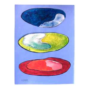 “Water Rocks” Original Mixed Media on Paper by CL Auker
