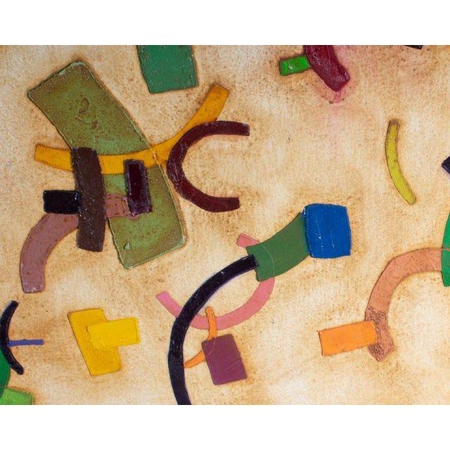 Signed Oil on Paper Abstract Painting by Walter Sorge For Sale - Image 4 of 15