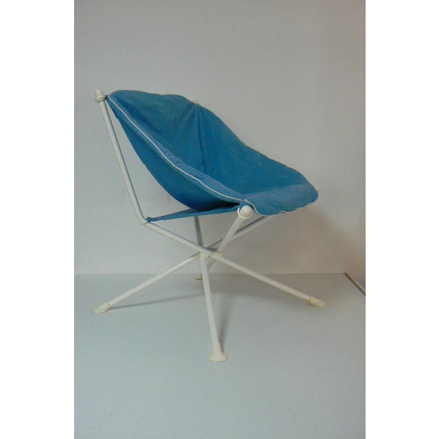 Blue Set of Sun Day Garden Chair and Stool by Simon Desanta for Rosenthal, 1980s For Sale - Image 8 of 13