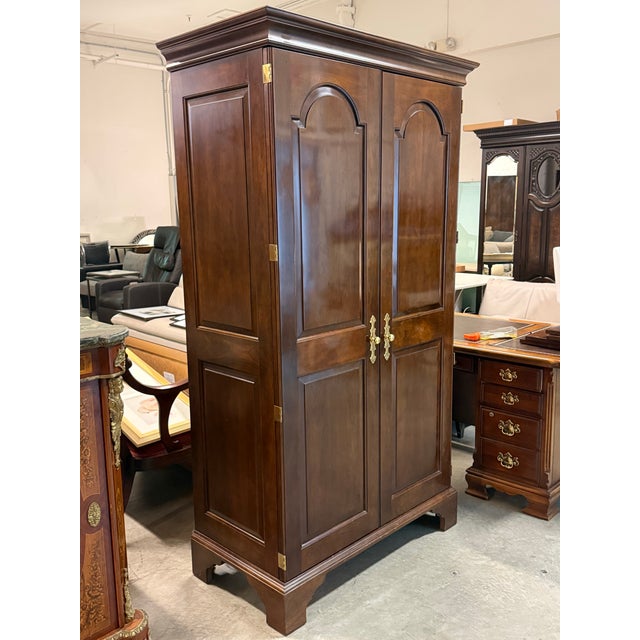 American Stickley Furniture Cherry Television Armoire For Sale - Image 3 of 12