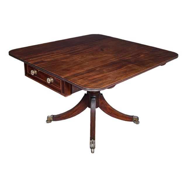 Large Antique Pembroke Table, English, Drop Leaf, Dining Table, 4 Seat, Regency For Sale