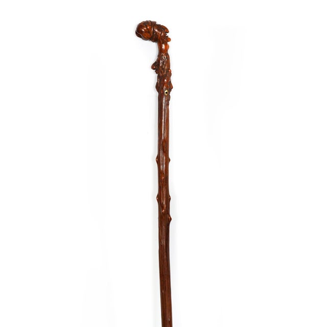 Early 20th Century Antique Folk Art Carved Walking Stick Whistle Cane For Sale - Image 15 of 18