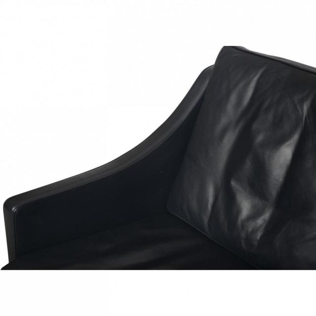 Model 2209 3-Seater Sofa in Black Leather by Børge Mogensen, 1980s For Sale - Image 3 of 18