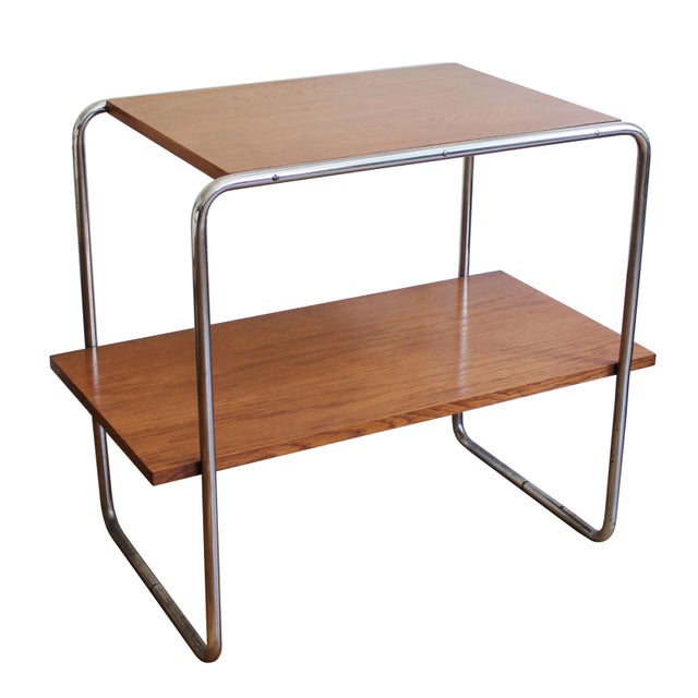 Modernist Tubular Steel Side Table in the style of Marcel Breuer for Kovona, 1920s For Sale - Image 15 of 15
