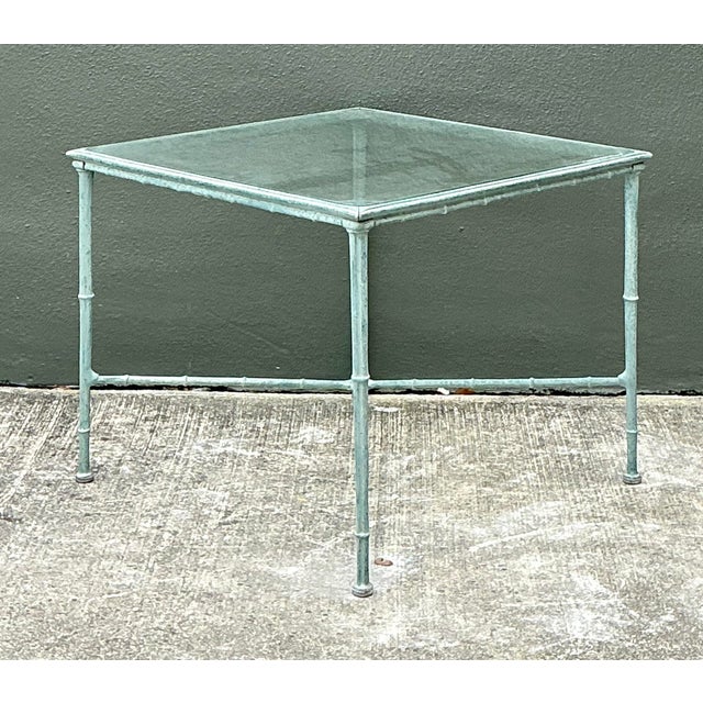 Brown Jordan Vintage Cast Aluminum Outdoor Side Table After Brown Jordan For Sale - Image 4 of 12