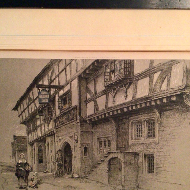 Framed Signed Colored Lithograph of the George Inn, Norton St. Philip by British Artist Cecil Aldin. For Sale - Image 4 of 11
