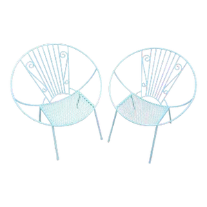 Vintage Wrought Iron Outdoor Patio Chairs