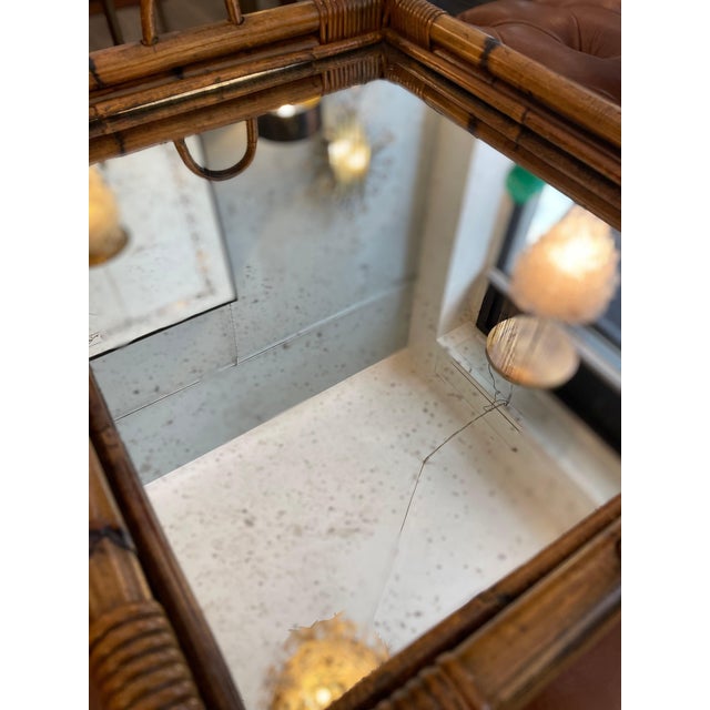 Wood Bamboo Tray with Handles and Mirror Finish, 1970s For Sale - Image 7 of 11