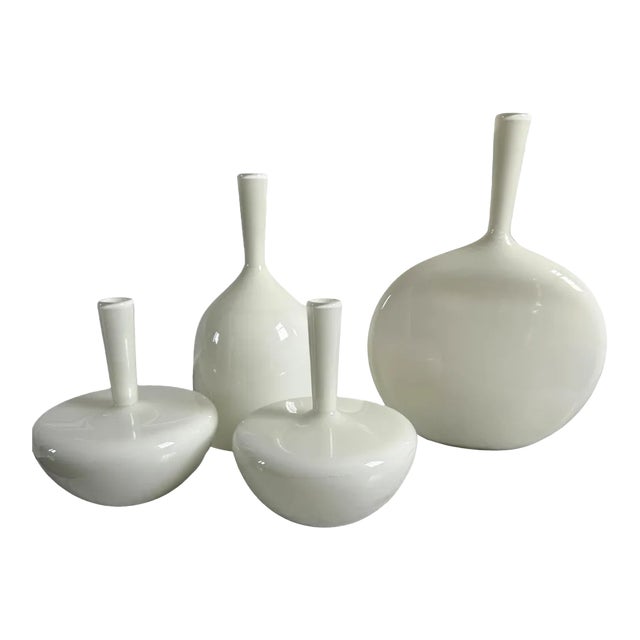 Modern Home Objects Glass Bottles- Set of 4 Joe Cariati Decorative For Sale