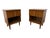 Elevate your bedroom with this striking pair of Mid-Century Modern walnut nightstands by Young Manufacturing. Showcasing...