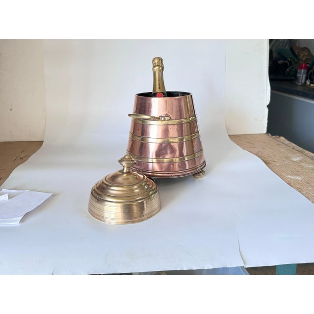 Large Champagne Bucket or Pot Brass and Cooper Deutch 19th Century