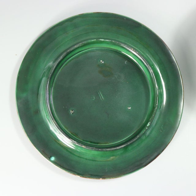 Green Holdcroft Majolica Pond Lily Cheese Dome and Stand For Sale - Image 8 of 15
