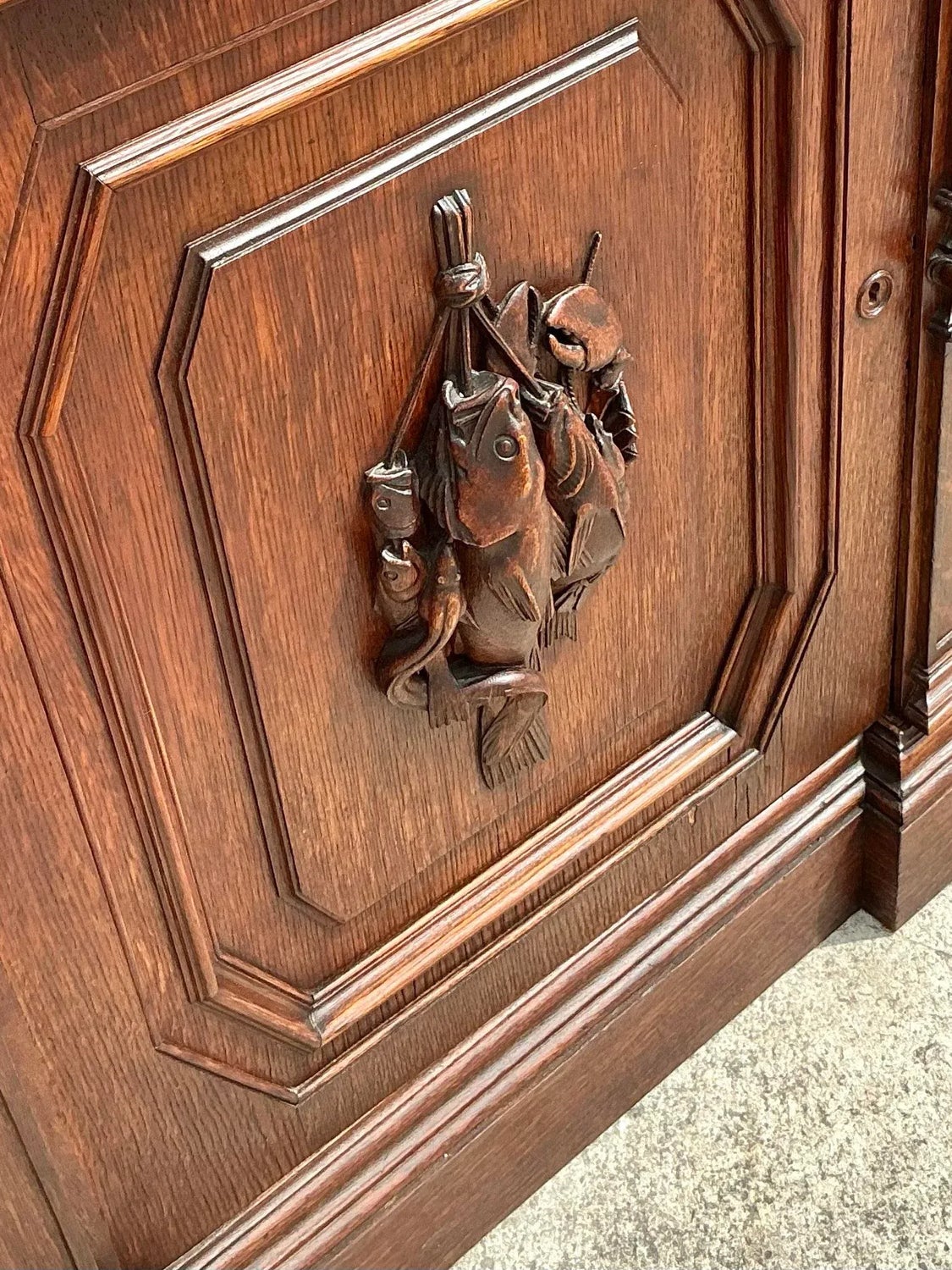 Vintage Boho Black Forest Monumental Carved Cabinet — additional photo 6